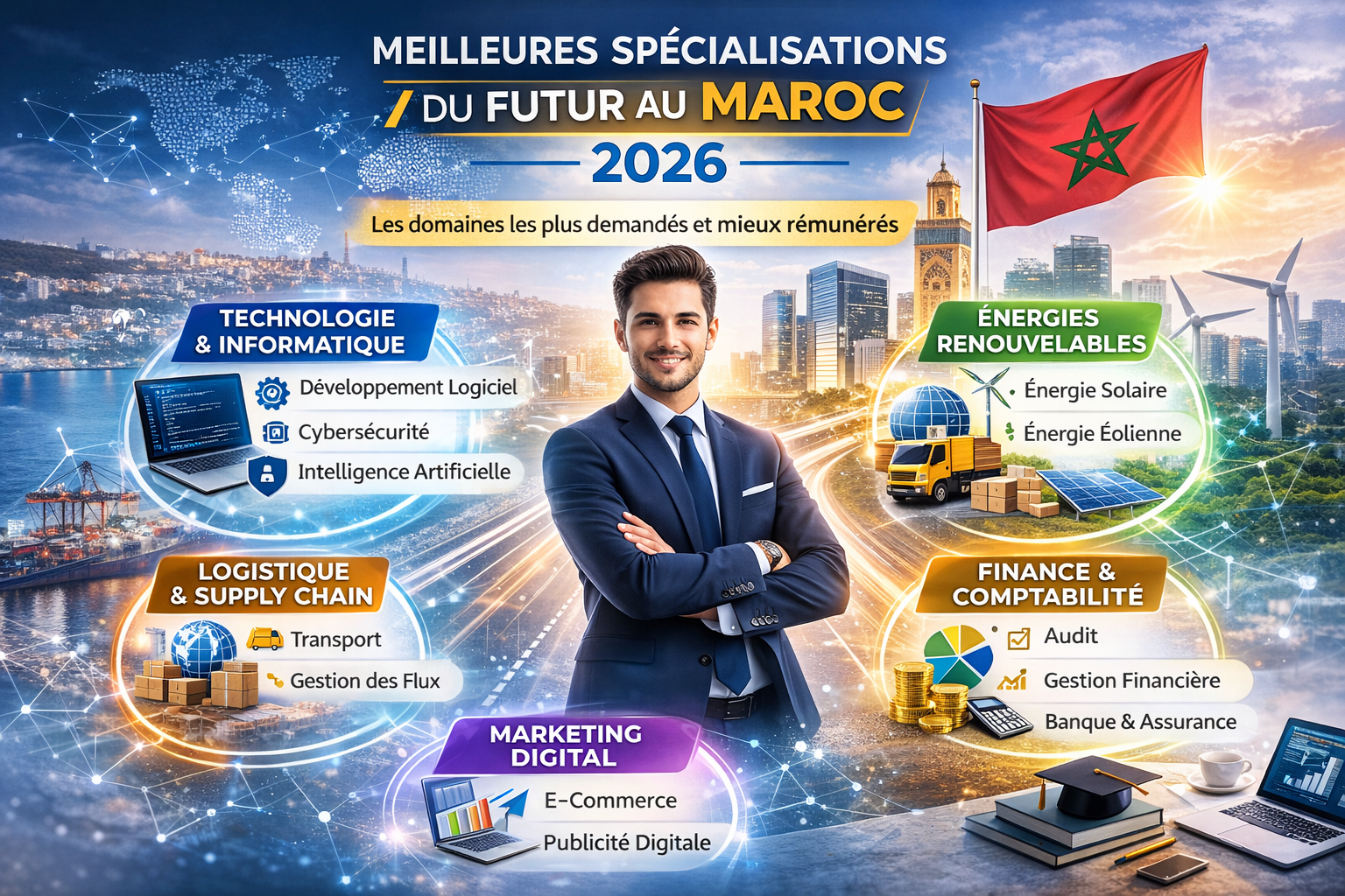 أفضل تخصصات المستقبل في المغرب 2026 | المجالات المطلوبة ورواتبها