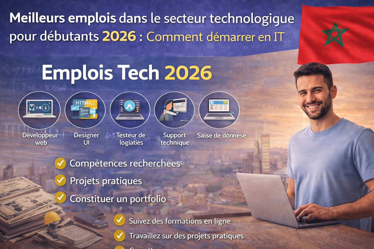 أفضل وظائف في قطاع التكنولوجيا للمبتدئين 2026: كيف تبدأ العمل في مجال IT