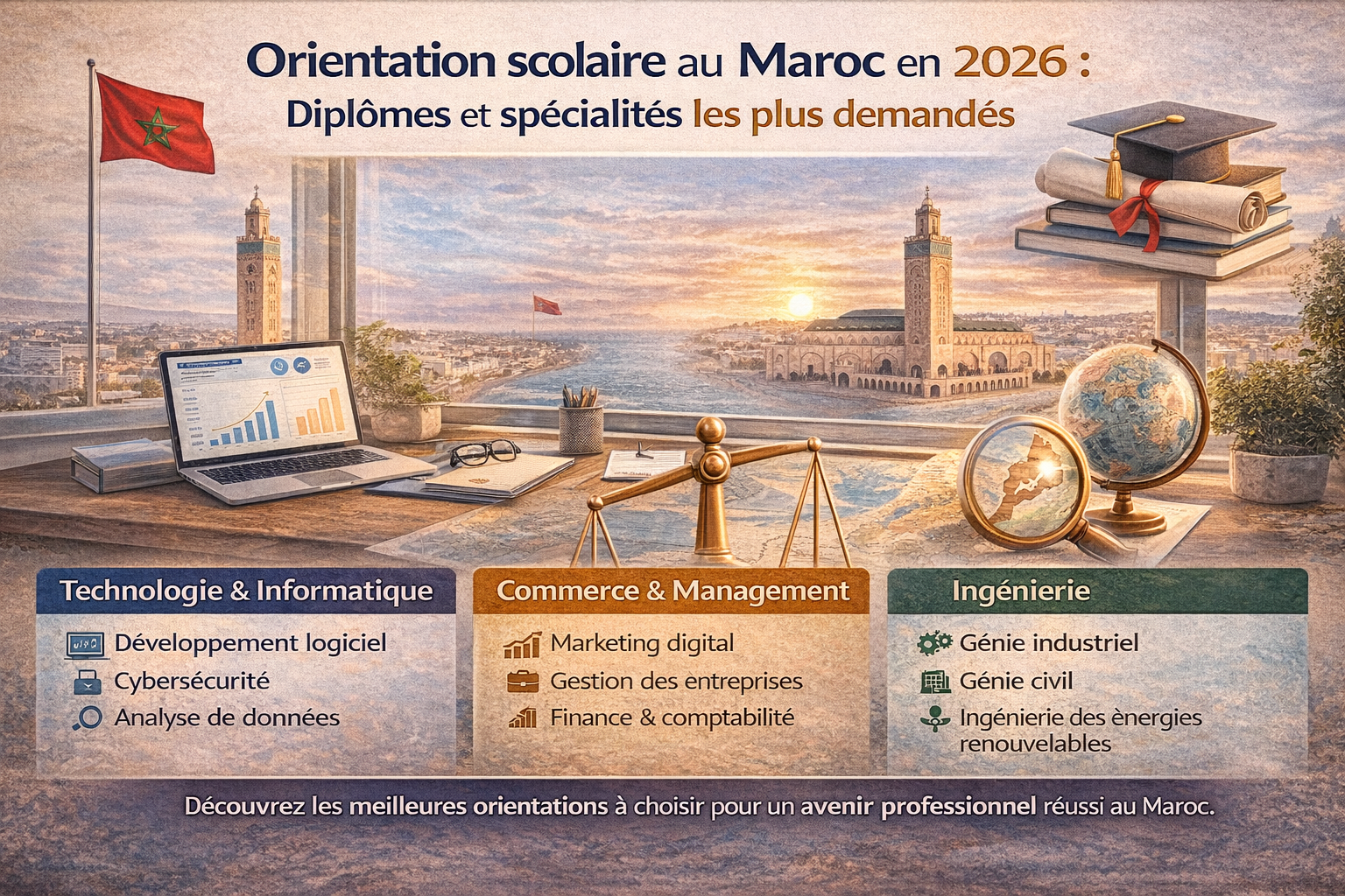 التوجيه الدراسي في المغرب 2026: أكثر الدبلومات والتخصصات طلباً في سوق الشغل