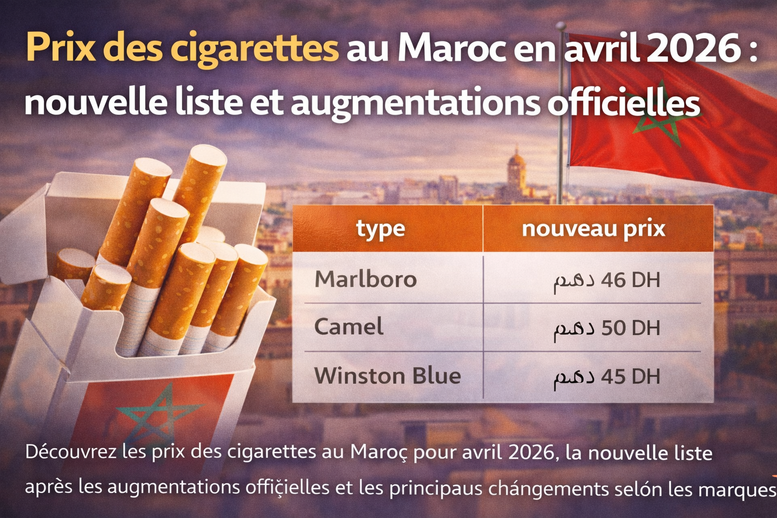 أسعار السجائر في المغرب أبريل 2026: اللائحة الجديدة والزيادات الرسمية