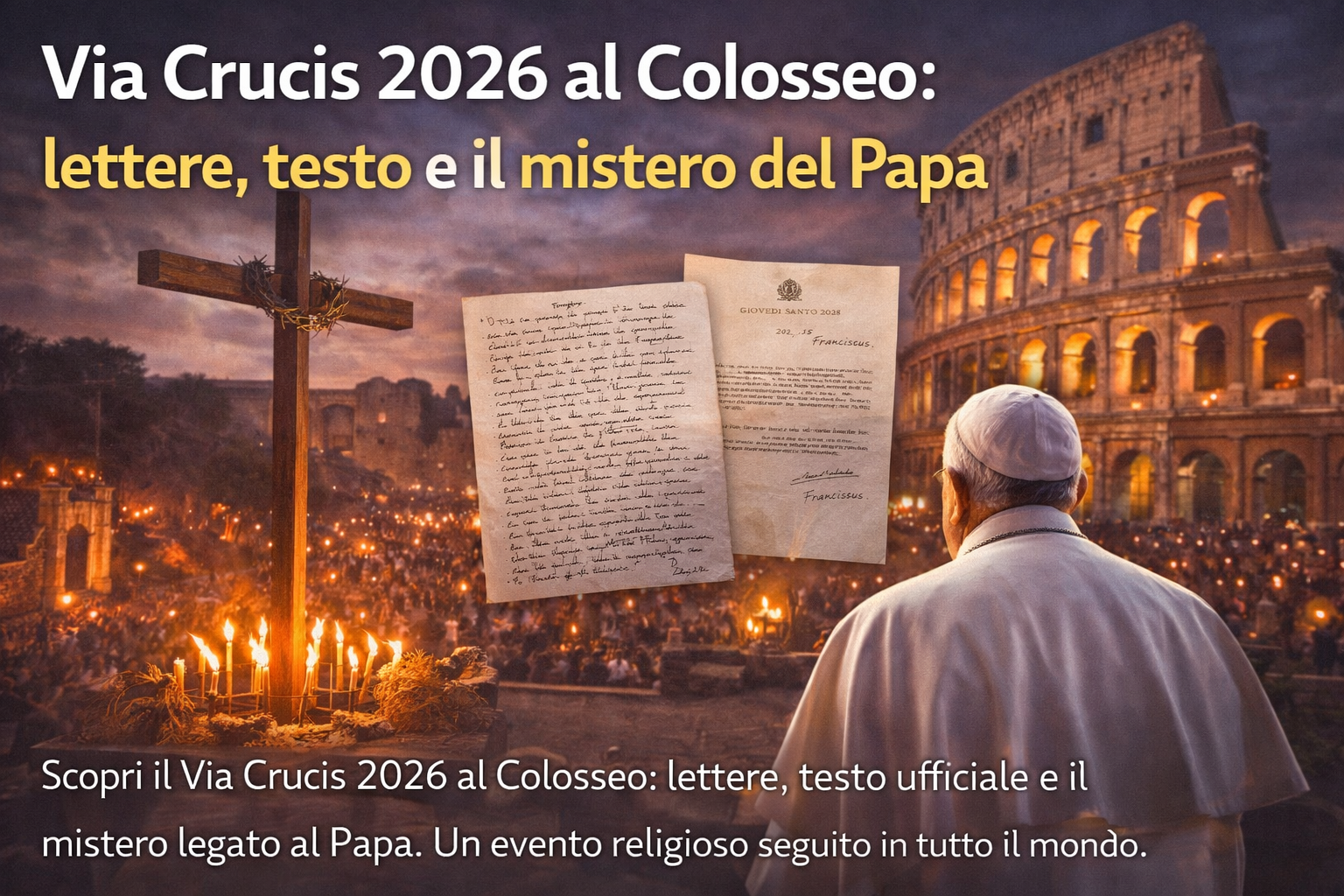 Via Crucis 2026 al Colosseo: lettere, testo e il mistero del Papa