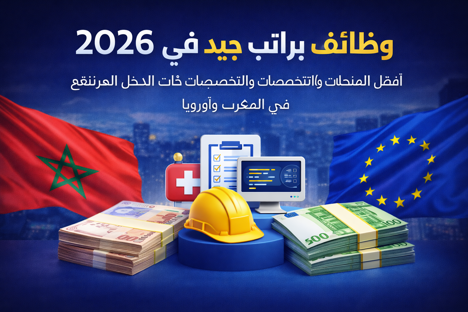 وظائف براتب جيد في 2026: أفضل المجالات والتخصصات ذات الدخل المرتفع في المغرب وأوروبا