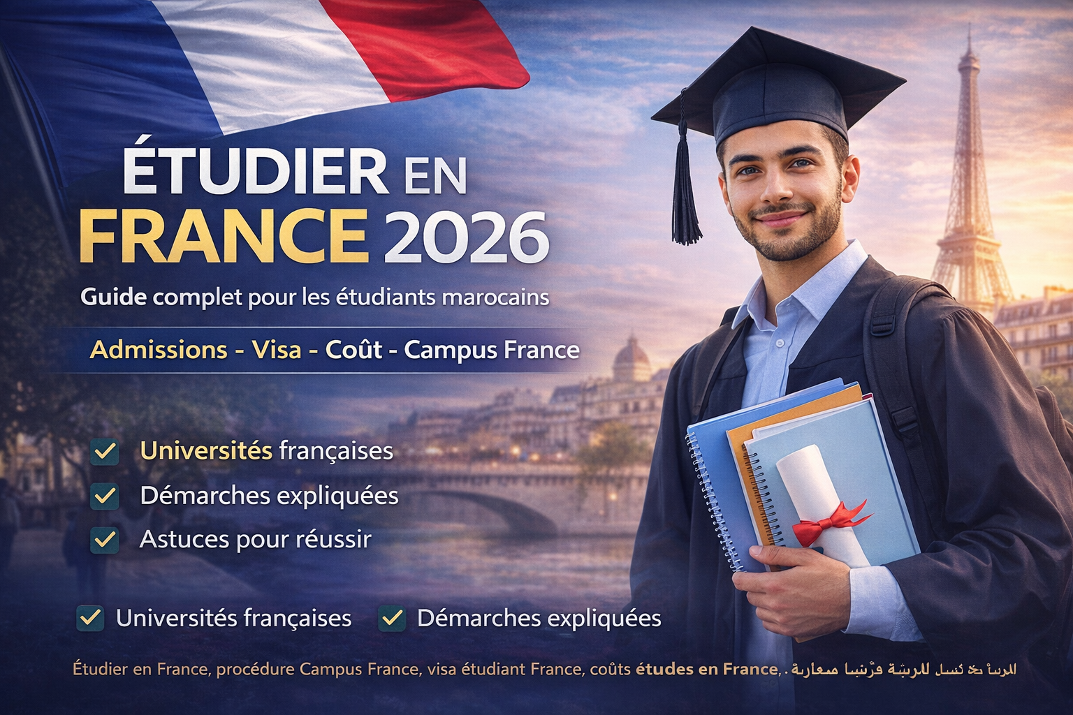 الدراسة في فرنسا للمغاربة 2026: الشروط، التكاليف، التسجيل عبر Campus France والحصول على التأشيرة
