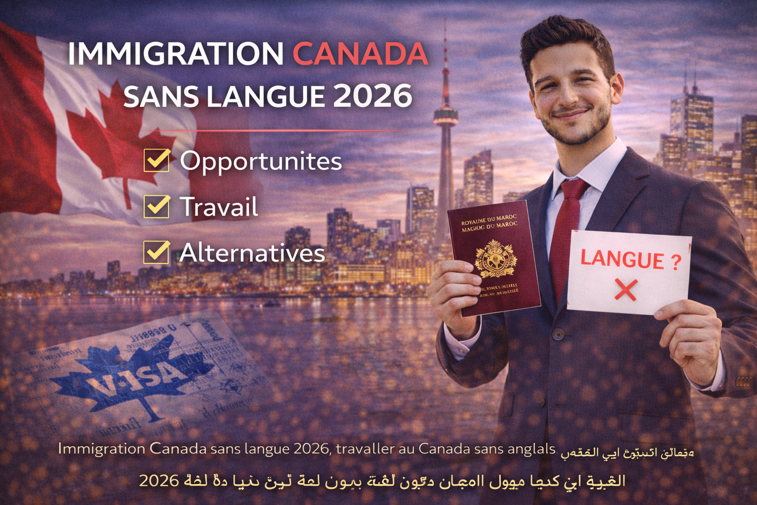 الهجرة إلى كندا بدون شهادة لغة 2026: الحقيقة الكاملة وأفضل الطرق القانونية