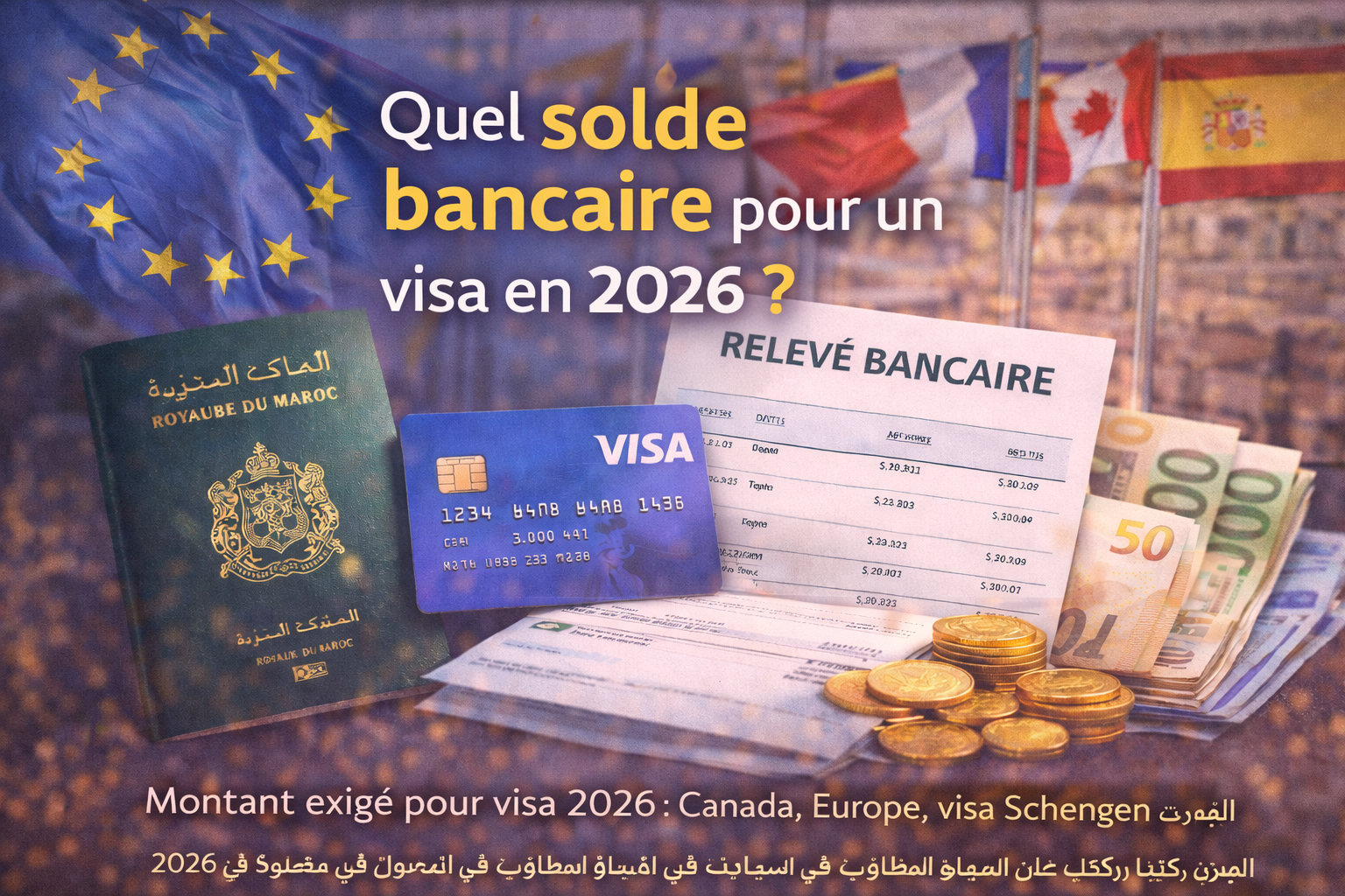 كم يلزم في الحساب البنكي للفيزا 2026؟ المبلغ المطلوب حسب كل دولة